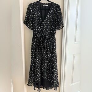 Abercrombie short sleeve black floral dress size medium